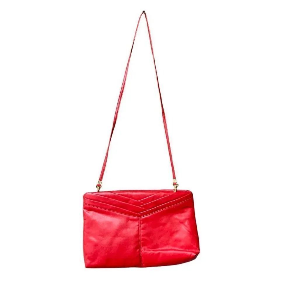 Vintage red faux leather Holiday Fair Inc crossbody bag